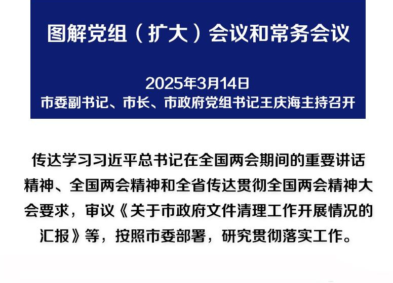 解讀：市政府黨組（擴大）會議和常務會議